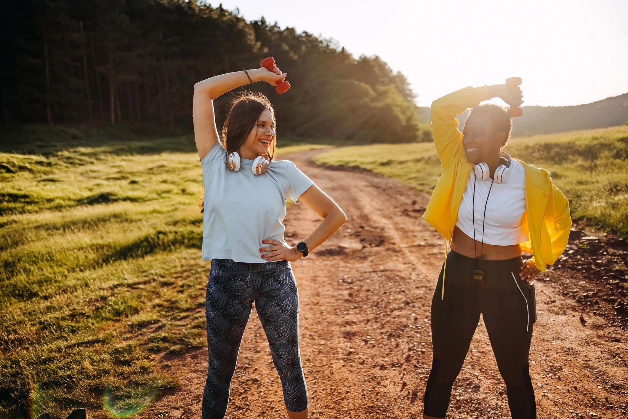 women exercising outdoors bone health